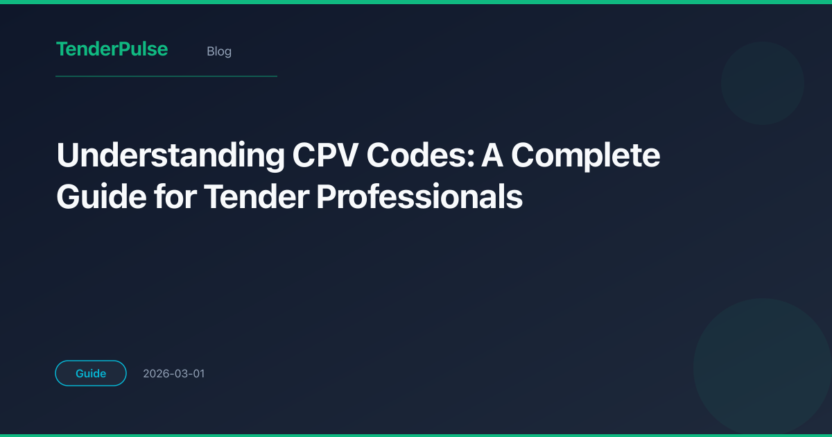 CPV Codes Explained: Guide for Tender Pros